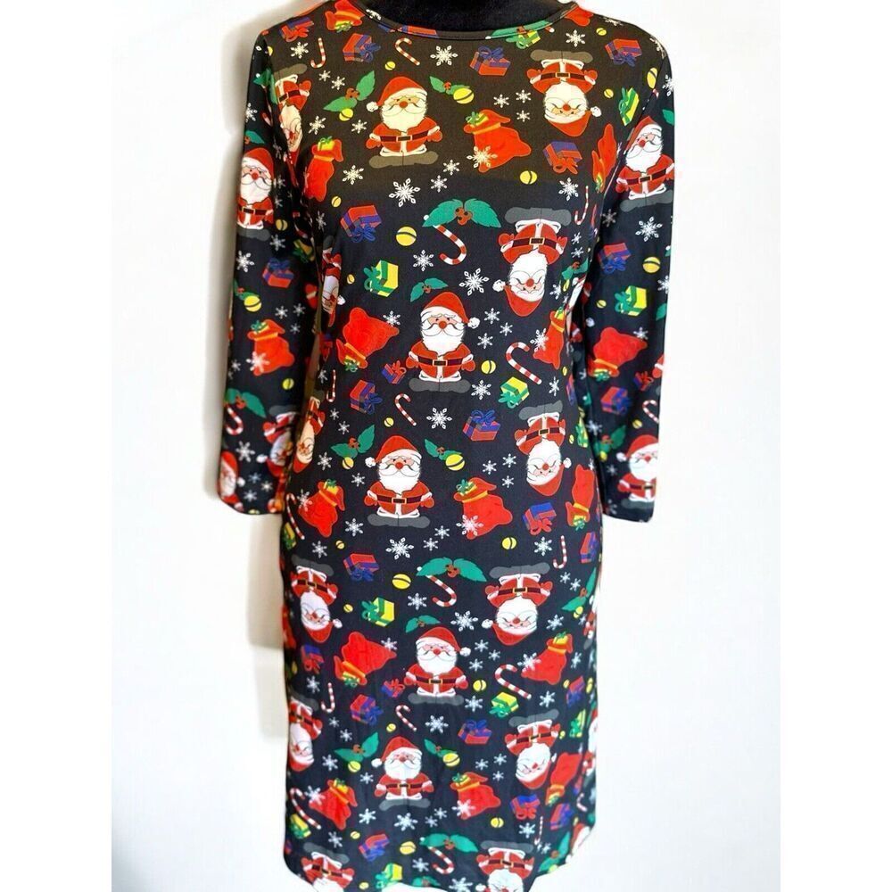 Cute Ugly Women’s Christmas Dress Santa Clause Presents AOP Size S Fast Ship
